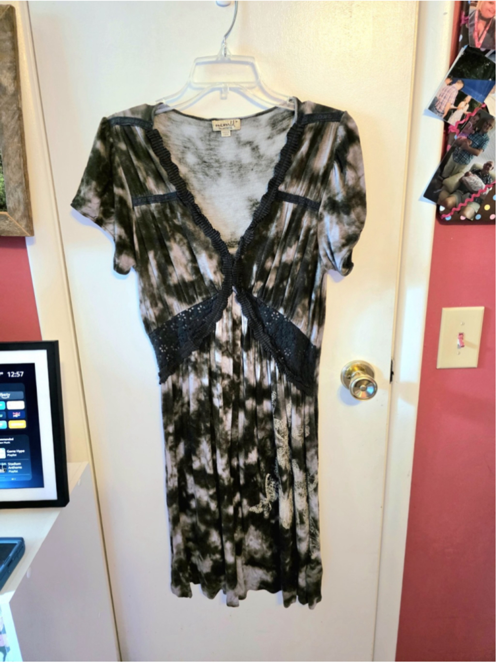 Y2K One World Butterfly Tie Dye Shift Dress Boho Whimsigoth Peasant Indie Sleeze